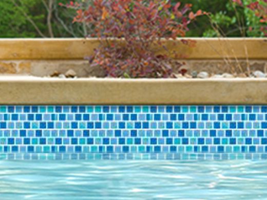 National Pool Tile Reflections 1x1 Glass Tile |Cool Aqua|201-028
