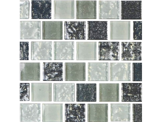National Pool Tile Soleil 1x1 Glass Series Pool Tile | Silver | ISIS1X1