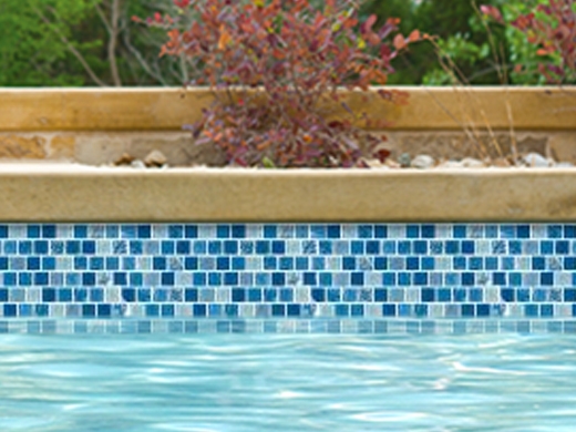 National Pool Tile Soleil 1x1 Glass Series Pool Tile | Blue | CLEO1X1