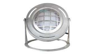 J&J Electronics PureWhite LED Underwater Fountain Luminaire | Base And Guard | 120V 30' Cord | LFF-F1L-120-WG-WB-30