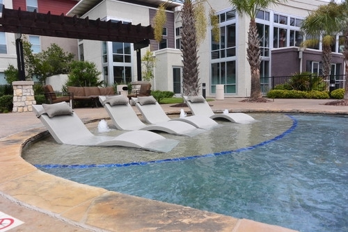 sit in pool lounger