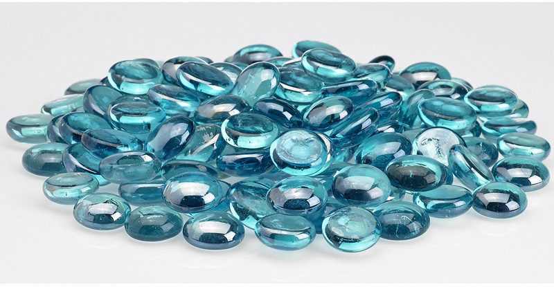 Aqua Blue Luster American Fireglass Fire Beads Fireplace Glass And