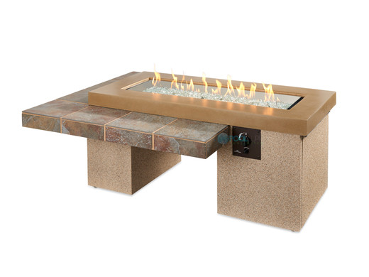 Outdoor Greatroom Brown Uptown Linear, Linear Outdoor Gas Fire Pit Table