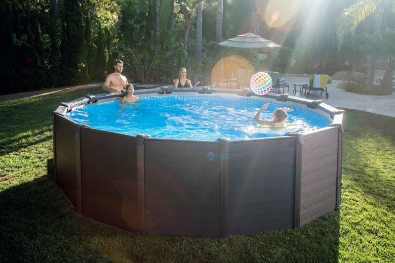 Intex Graphite Gray Panel Pools Above Ground Pool Package 26383EH