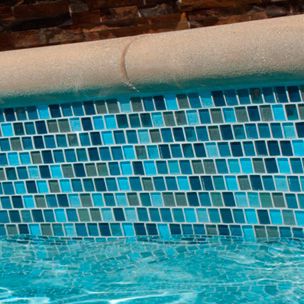 National Pool Tile Jules 1x1 Glass Tile | Rustic Blue Blend | 9730-5AT