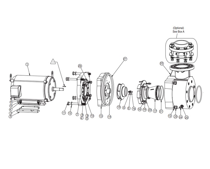 Pentair EQ500 Series Premium Efficiency Commercial Pool Pump Without Strainer | NEMA Rated | Single Phase | 230V 5HP | 340019 Parts Schematic