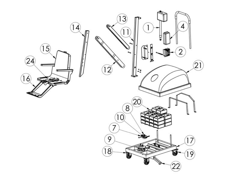 SR Smith PAL Spa Portable Aquatic ADA Compliant Pool Lift | 275-0000 Parts Schematic