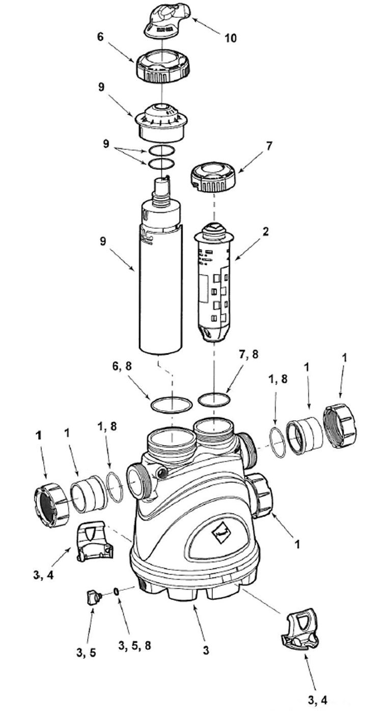 Zodiac Nature2 Fusion Inground Chlorine Feeder and Mineral Sanitizer | FUSION Parts Schematic