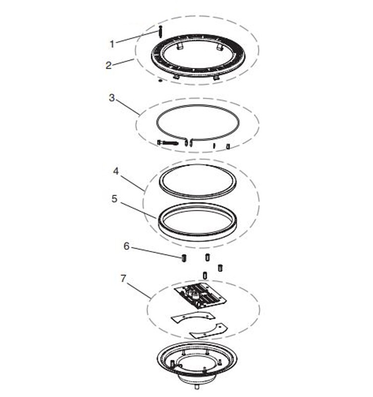 Pentair Intellibrite 5G WHITE Spa Light | 12V LED 100W 50' Cord | 640082 640151 Parts Schematic