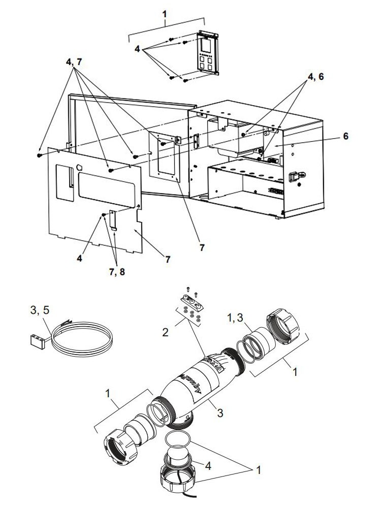 Jandy AquaPure Salt Chlorine Generator 12,000 Gallons | APURE700KIT Parts Schematic