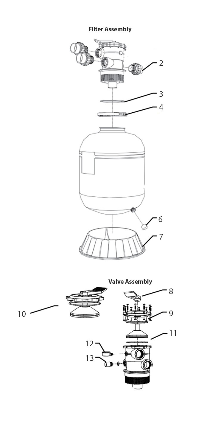 Aqua Ultraviolet Ultima II Bio-Mechanical Filtration System | 1,000 Gallon | 1-1/2" Media Filter | A50073 Parts Schematic