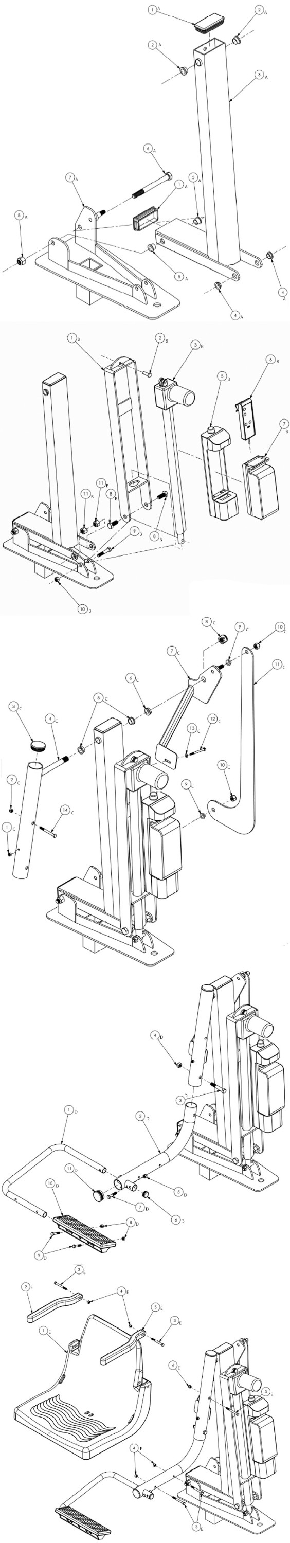 Global Pool Products Proformance Series P-375 Pool Lift with Anchor | P375SL Parts Schematic