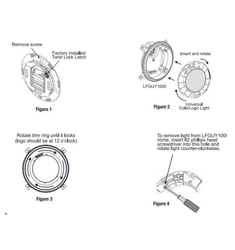 Hayward Universal ColorLogic LED Standard Switched Pool Light | 12V | 30ft Cord | LPCUS11030 Parts Schematic