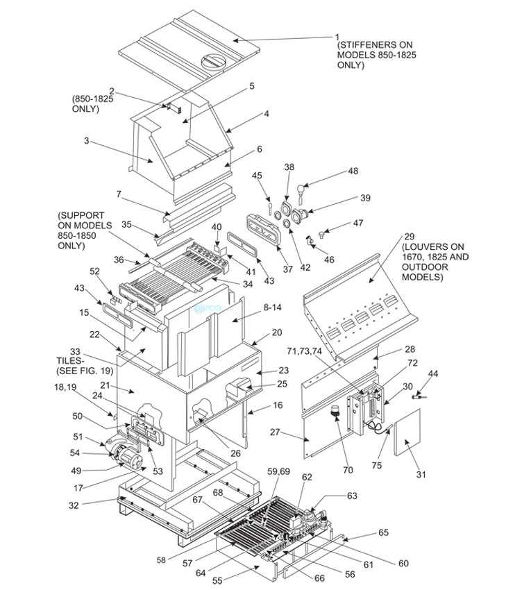 Pentair MegaTherm High Performance Indoor Commercial Swimming Pool Heater Pump Mounted | Copper Exchanger | 500K BTU Propane Gas | MT0500IP09C1PC Parts Schematic