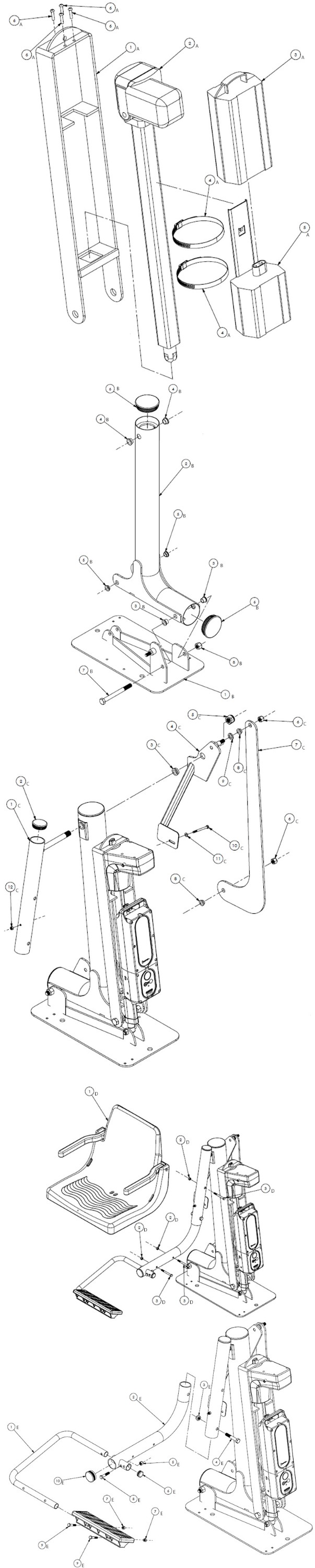 Global Pool Products Commercial Series C-375 Portable Pool Lift | Drop-In Anchor | C375DIAPK Parts Schematic