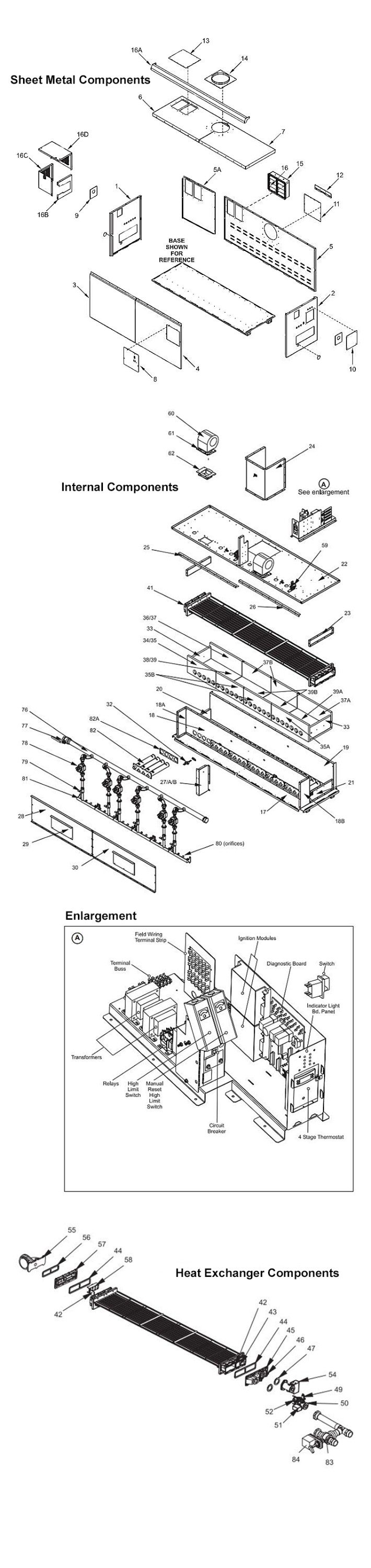 Pentair PowerMax High Performance Outdoor Commercial Swimming Pool Heater | Indoor-Outdoor Pump Mounted | Copper Exchanger | 1250K BTU Propane Gas | PM1250PACC2BXN PM1250PACC3BXN Parts Schematic