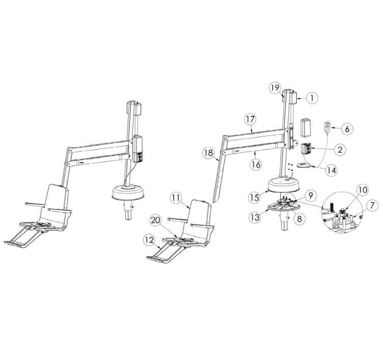 SR Smith Splash! Extended Reach ADA and CA Compliant Lift | 370-0005 Parts Schematic