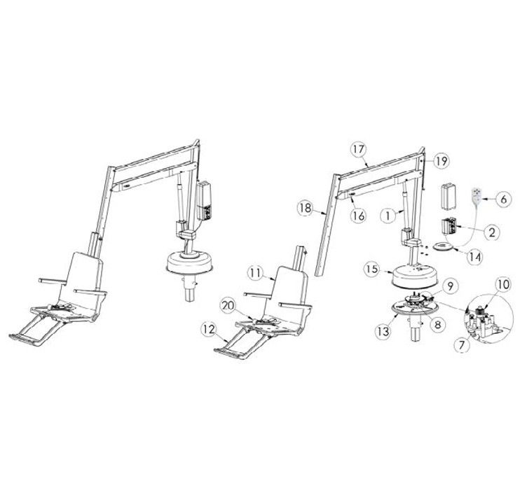 SR Smith Splash! Extended Reach Hi/Lo ADA  and CA Compliant Lift | 385-0005 Parts Schematic