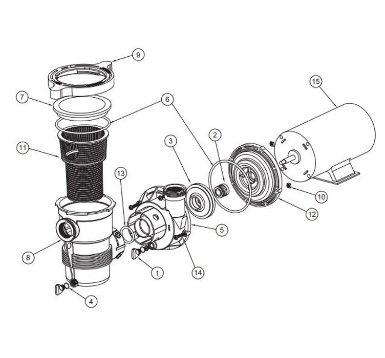 Pentair OptiFlo 1.5HP Above Ground 2-Speed Pool Pump with 3' Cord 115V | 340079 Parts Schematic