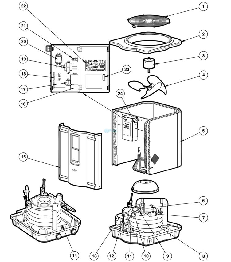 Hayward HeatPro Heat Pump 125K BTU | HP21254T Parts Schematic