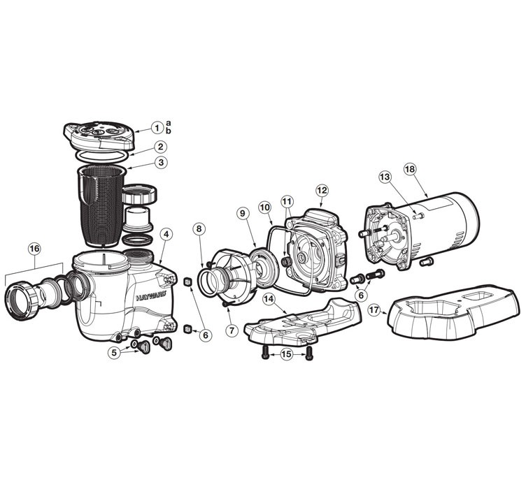 Hayward Max-Flo XL Pool Pump 2-Speed 2HP 230V | SP2315X202 Parts Schematic