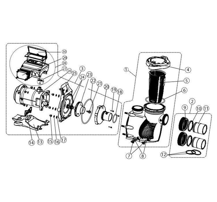 Sta-Rite IntelliProXF Variable Speed Pool Pump | 023005 Parts Schematic