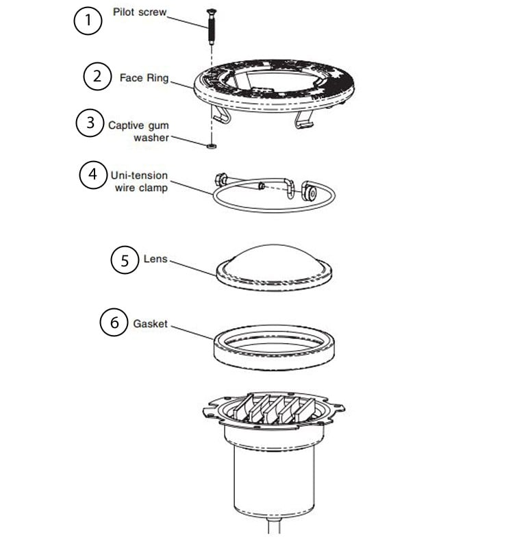 Pentair IntelliBrite 5G LED COLOR Spa Light for Inground Spas | 12V 150' Cord | 640133 Parts Schematic