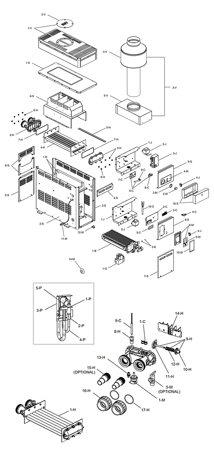 Raypak 106A Above Ground Pool & Spa Heater | Analog | Electronic Ignition | Propane Gas 105K BTU | P-M106A-AP-C 014799 P-R106A-AP-C 014781 Parts Schematic