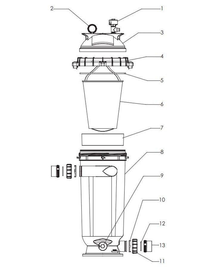 Pentair D.E. Separation Tank 100 | 300005 Parts Schematic