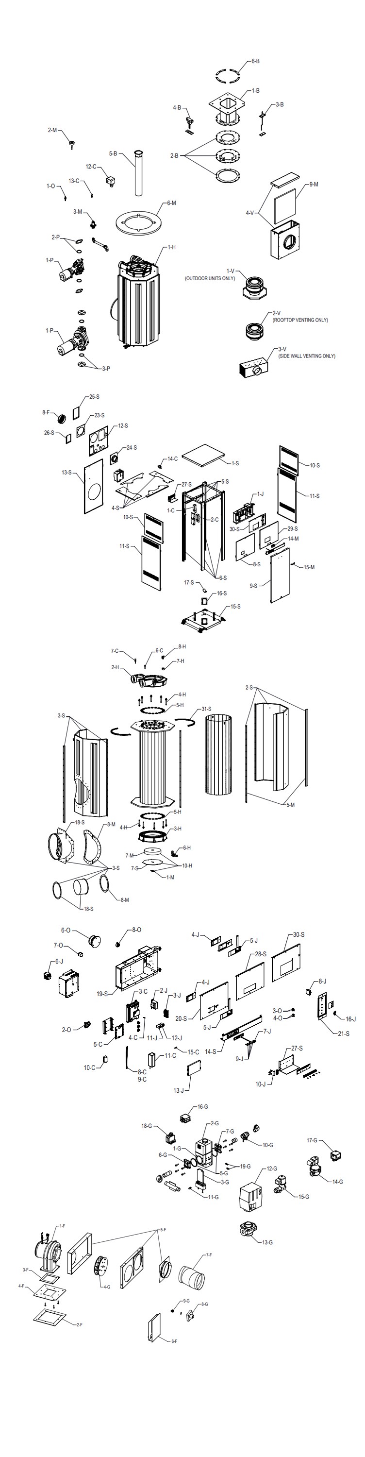 Raypak MVB P754A Commercial Vertical Swimming Pool Heater with Versa Control | Natural Gas 750,000 BTUH | Cupro Nickel Heat Exchanger | 014372 Parts Schematic