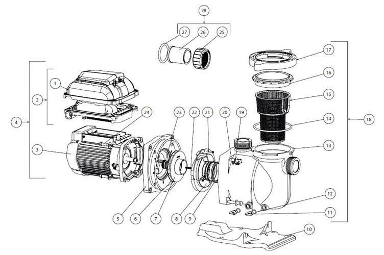 Sta-Rite SuperMax VS 1.5HP Variable Speed Pool Pump 230V | 343000 Parts Schematic
