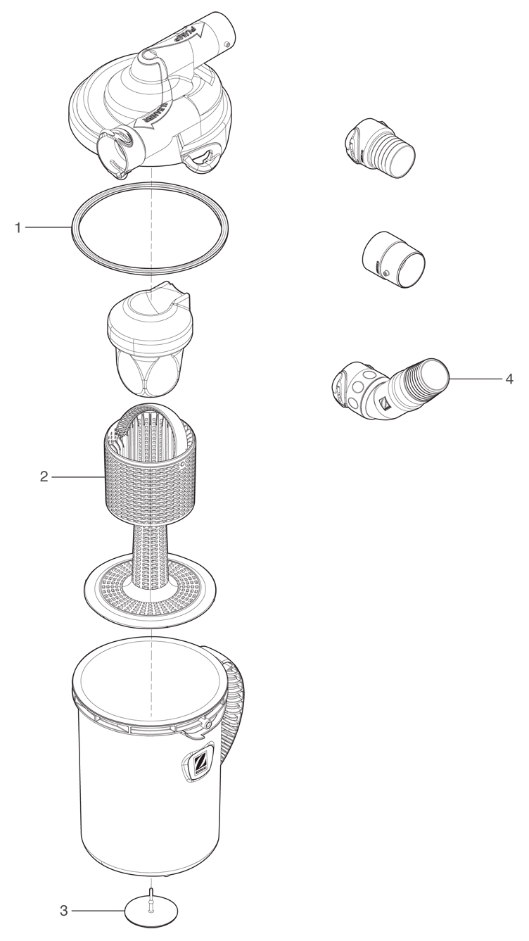 Zodiac Cyclonic Leaf Catcher | CLC500 Parts Schematic