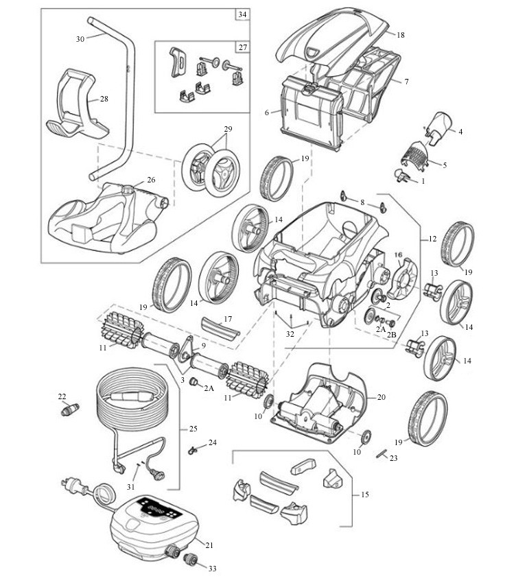 Polaris 9450 Sport Robotic In Ground Pool Cleaner with Remote | 60' Cable Included | F9450 Parts Schematic