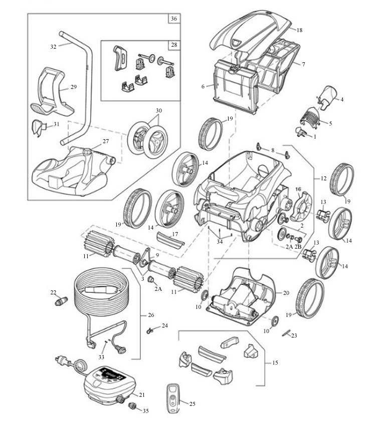 Polaris 9550 Sport 4WD Robotic Cleaner with 7-Day Program and Remote | F9550 Parts Schematic
