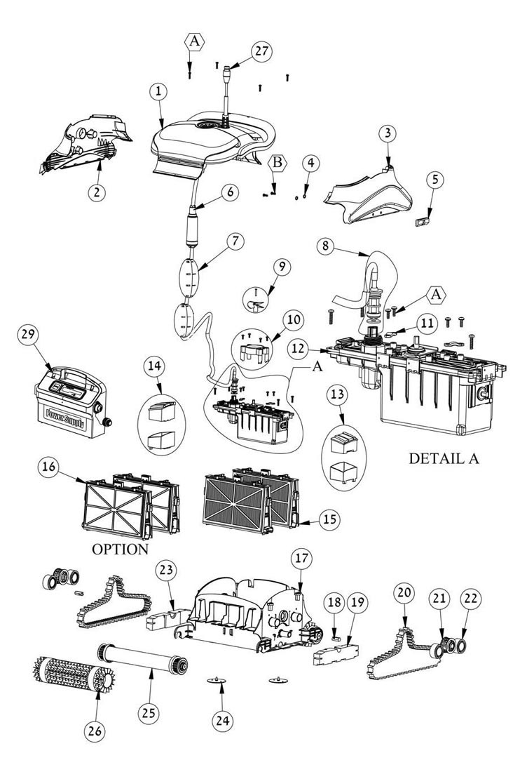 Maytronics Dolphin Nautilus CC Plus Inground Robotic Pool Cleaner with CleverClean | 99996403-PC Parts Schematic