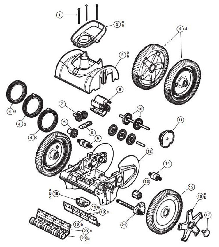Hayward AquaNaut 400 4-Wheel Suction Cleaner | W3PHS41CST Parts Schematic