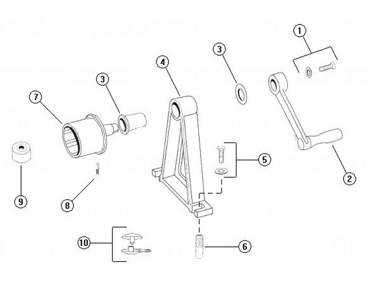 Rocky's Reel Systems #4A Permanent Residential Reel System | End System Only With 3" Hubs | 309 Parts Schematic