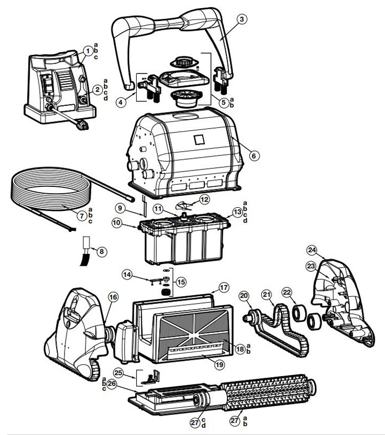 Hayward TigerShark Inground Robotic Pool Cleaner | W3RC9950CUB Parts Schematic