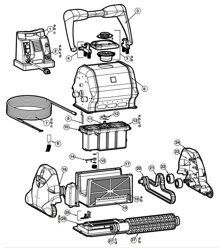 Hayward TigerShark QC Inground Robotic Pool Cleaner with Quick Clean Option | W3RC9990CUB Parts Schematic