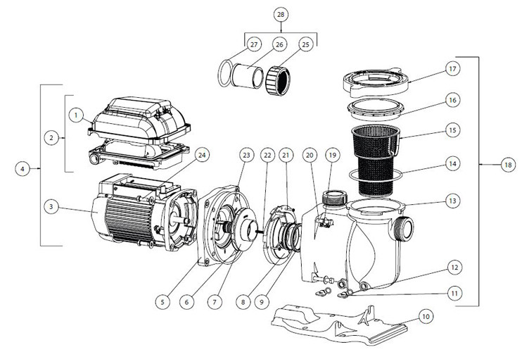 Sta-Rite SuperMax VS Variable Speed Pool Pump 1-1/2 HP | 1 Phase 115/208-230V | 343001 Parts Schematic