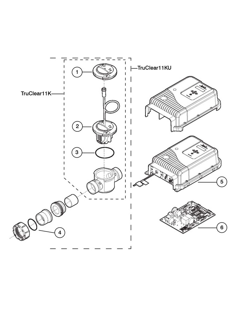 Jandy TruClear Salt Chlorinator Kit Retrofit | Up To 35,000 Gallons | TRUCLEAR11KU Parts Schematic