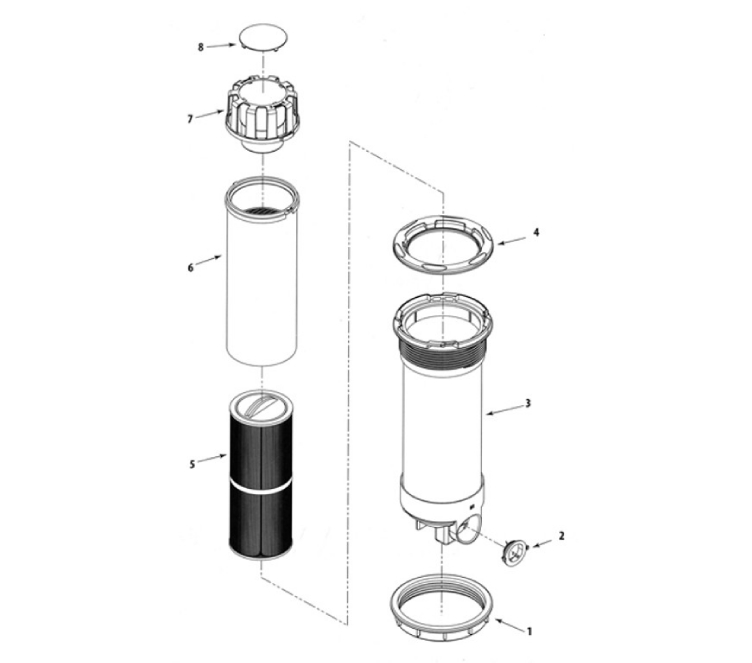 Waterway Teleweir Skim Filter | 35 sq. ft | 510-4620 Parts Schematic