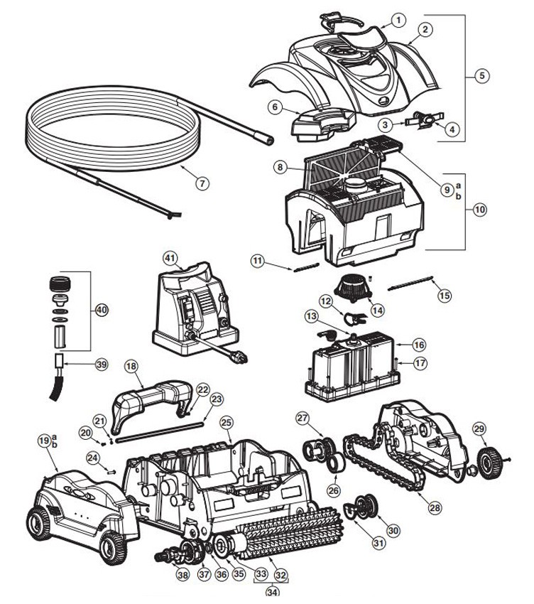 Hayward SharkVac XL Robotic Pool Cleaner | 60' Cord | W3RC9740WCCUB Parts Schematic