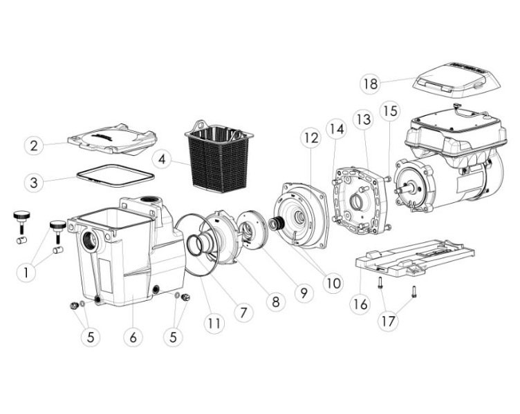 Hayward Super Pump Variable Speed 1.65HP Pool Pump | 230V | W3SP2603VSP Parts Schematic