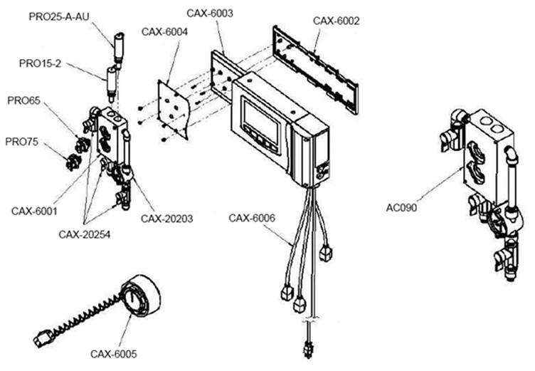 Hayward CAT 6000 Touch Controller with Free Chlorine & Temperature Sensor | CATPP6000WIFICF Parts Schematic