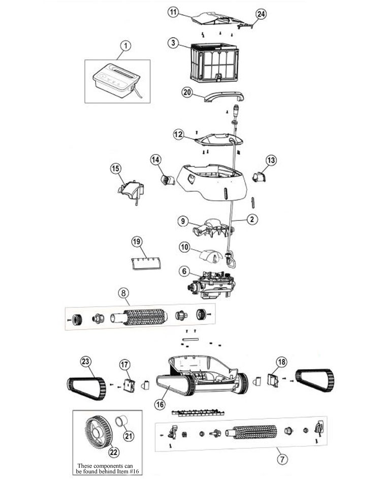 Pentair Warrior SI Inground Robotic Pool Cleaner | 360495 Parts Schematic