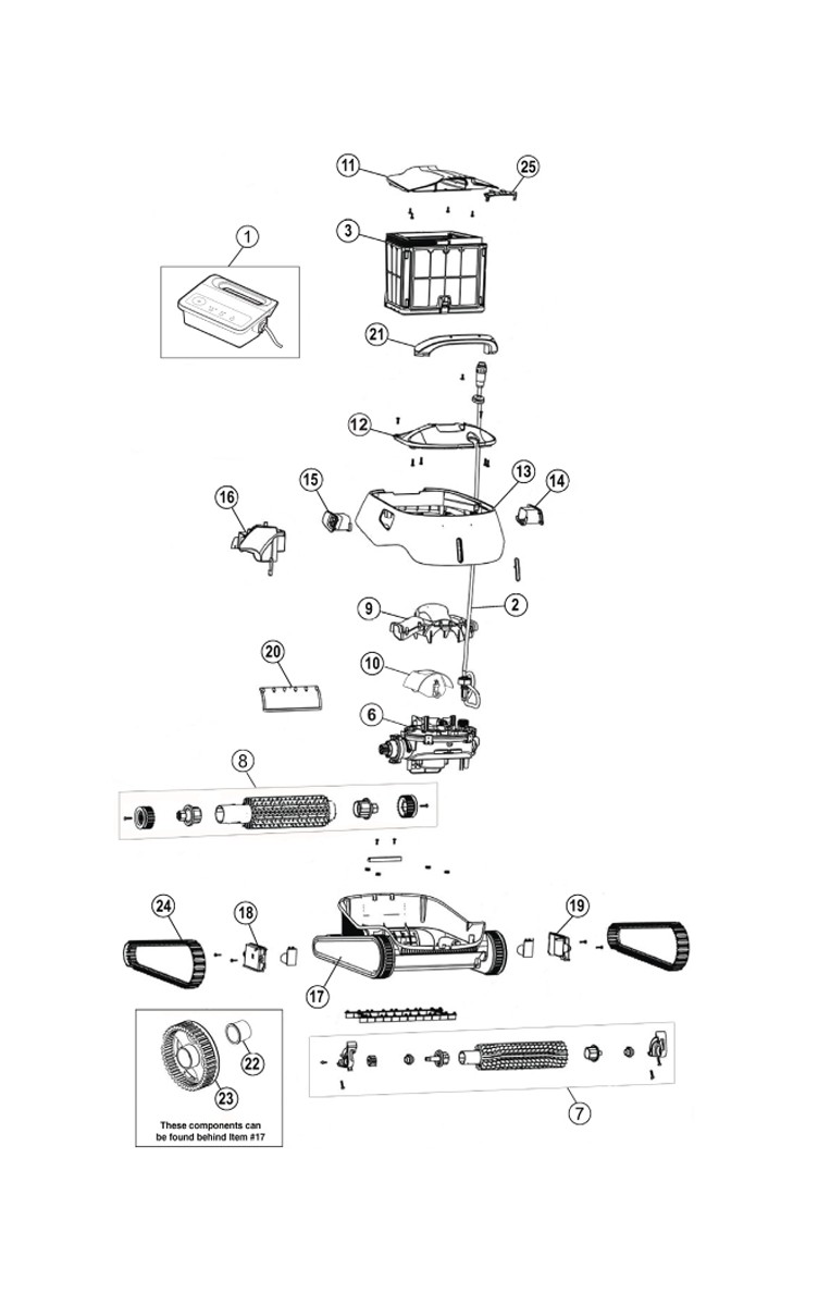 Pentair Warrior SE Inground Pool Robotic Cleaner | 360494 Parts Schematic