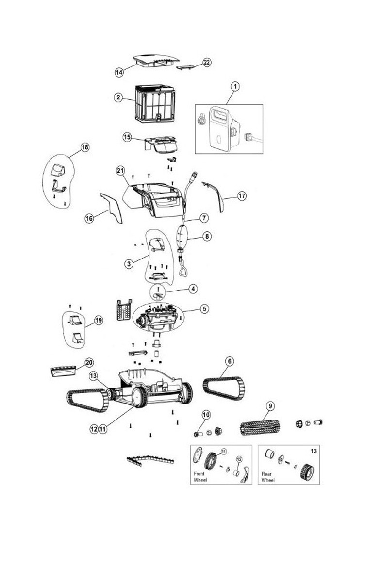 Pentair Warrior SL Above Ground Pool Robotic Cleaner | 360493 Parts Schematic