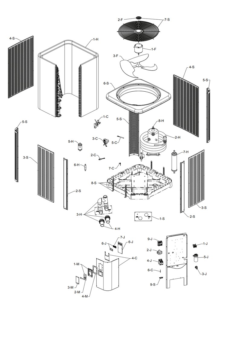 Raypak Digital Heat and Cool Pump | 137K BTU Titanium Heat Exchange | M8450 ti-E-HC 016038 R8450 ti-E-HC 016037 | TWPH-8450EHC08 Parts Schematic
