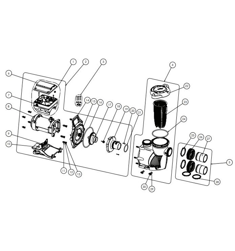 Sta-Rite IntelliProXF Variable Speed Pump | Energy Efficient | 3HP 230V | 023055 Parts Schematic